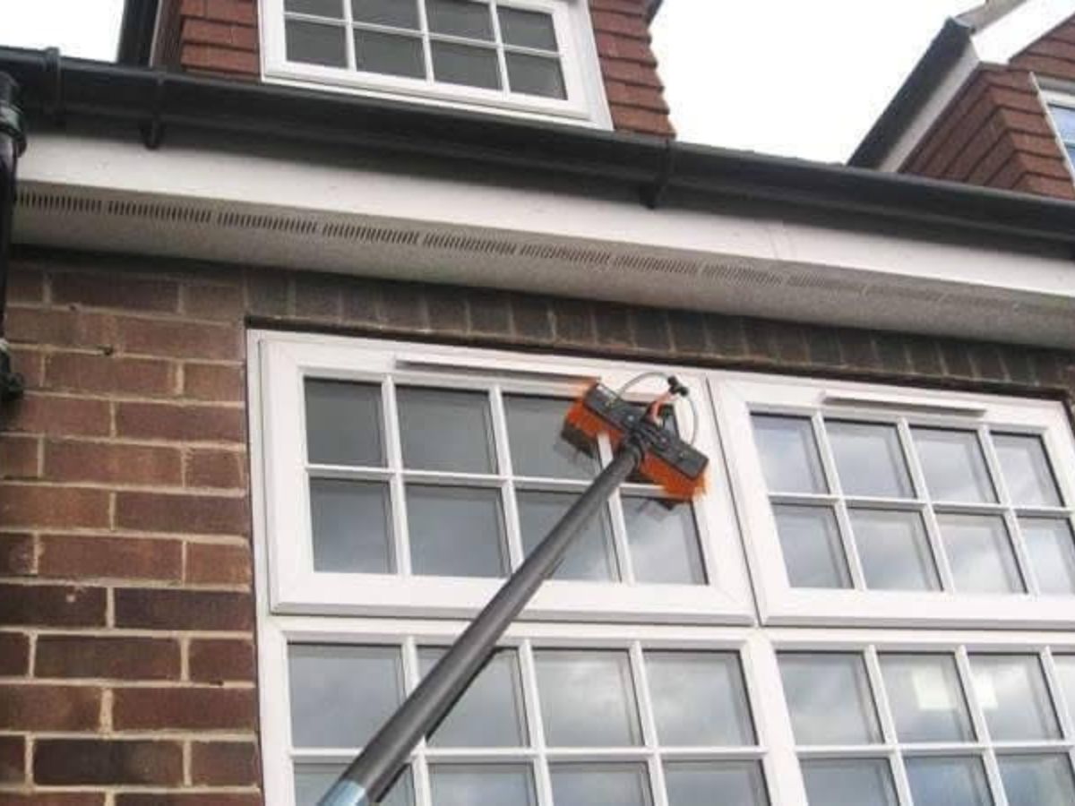 Professional residential window cleaning in Suffolk using a purified water-fed pole system for spotless resutls.
