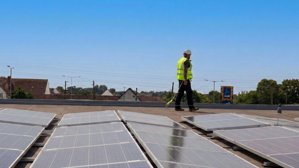Commercial solar panel cleaning completed by TLC in Suffolk