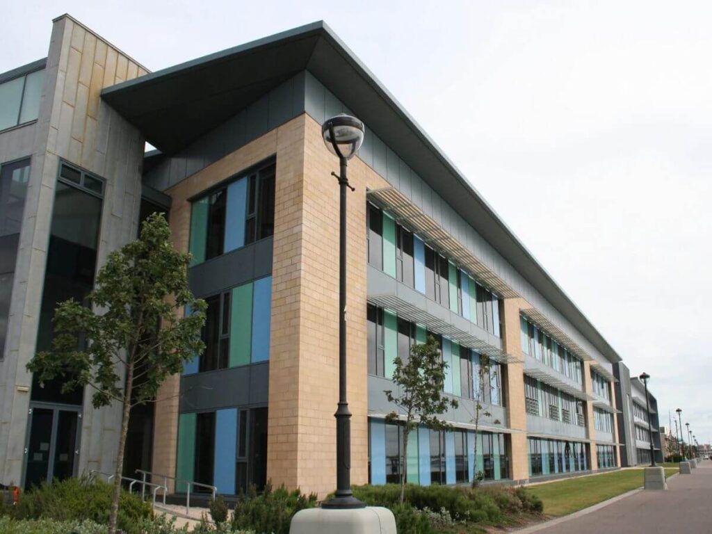 Modern office building cleaned by TLC Window Cleaning.