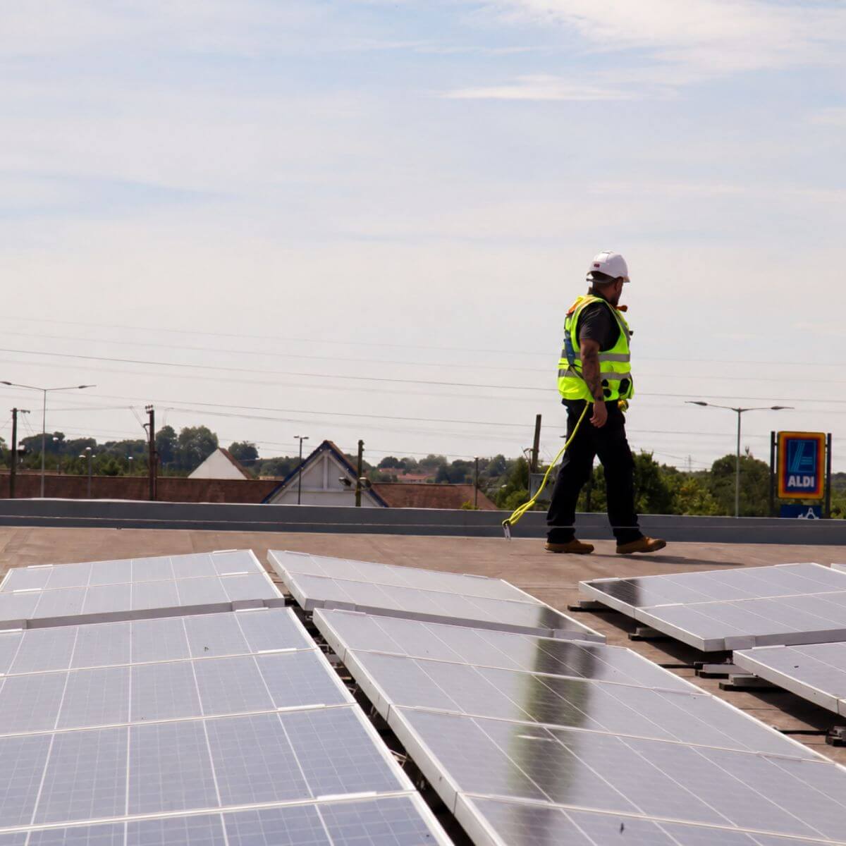 Commercial solar panel cleaning carried out safely by TLC Window Cleaning