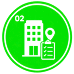 Commercial window cleaning site visit icon representing an on-site assessment before preparing a quotation.