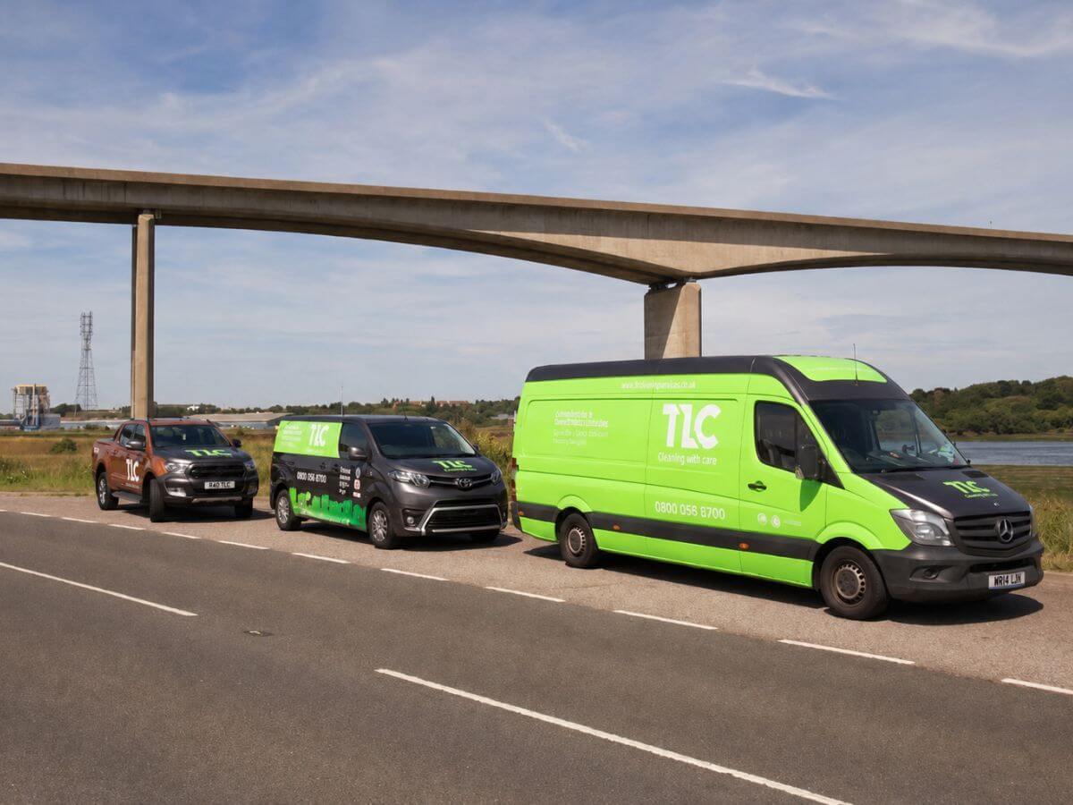 TLC Window Cleaning fleet providing residential and commercial window and exterior cleaning across Suffolk and the surrounding counties.
