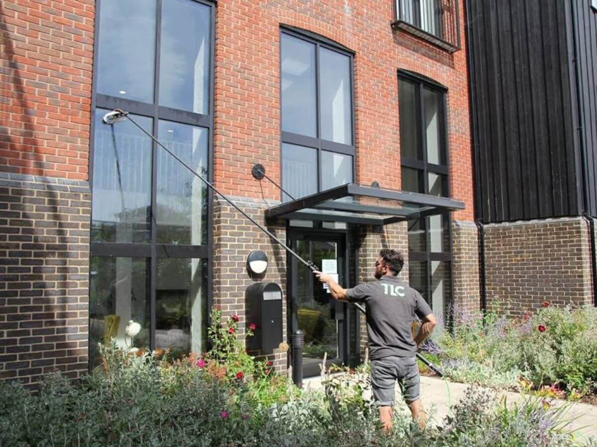 Trusted commercial window cleaning team providing reliable, scheduled cleaning services for offices, schools and commercial properties.